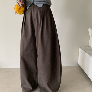 BLESSED MOMENT秋上新韩系简约百搭休闲阔腿灯笼休闲裤FK1300
