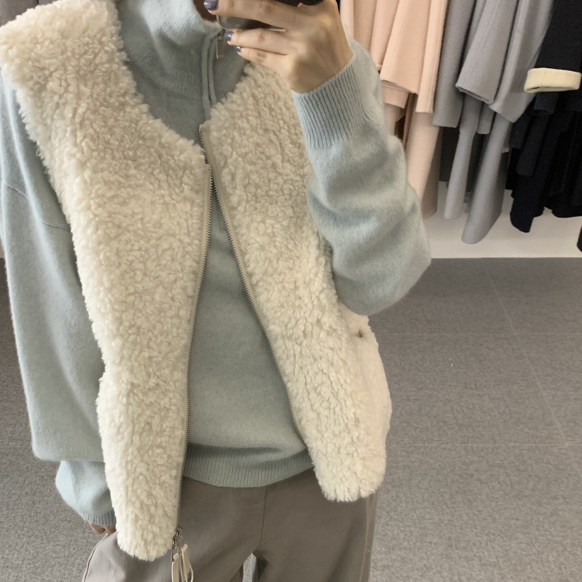 noodle面条家-冬上新针织大户韩系休闲时尚立领羊毛毛衣N10007