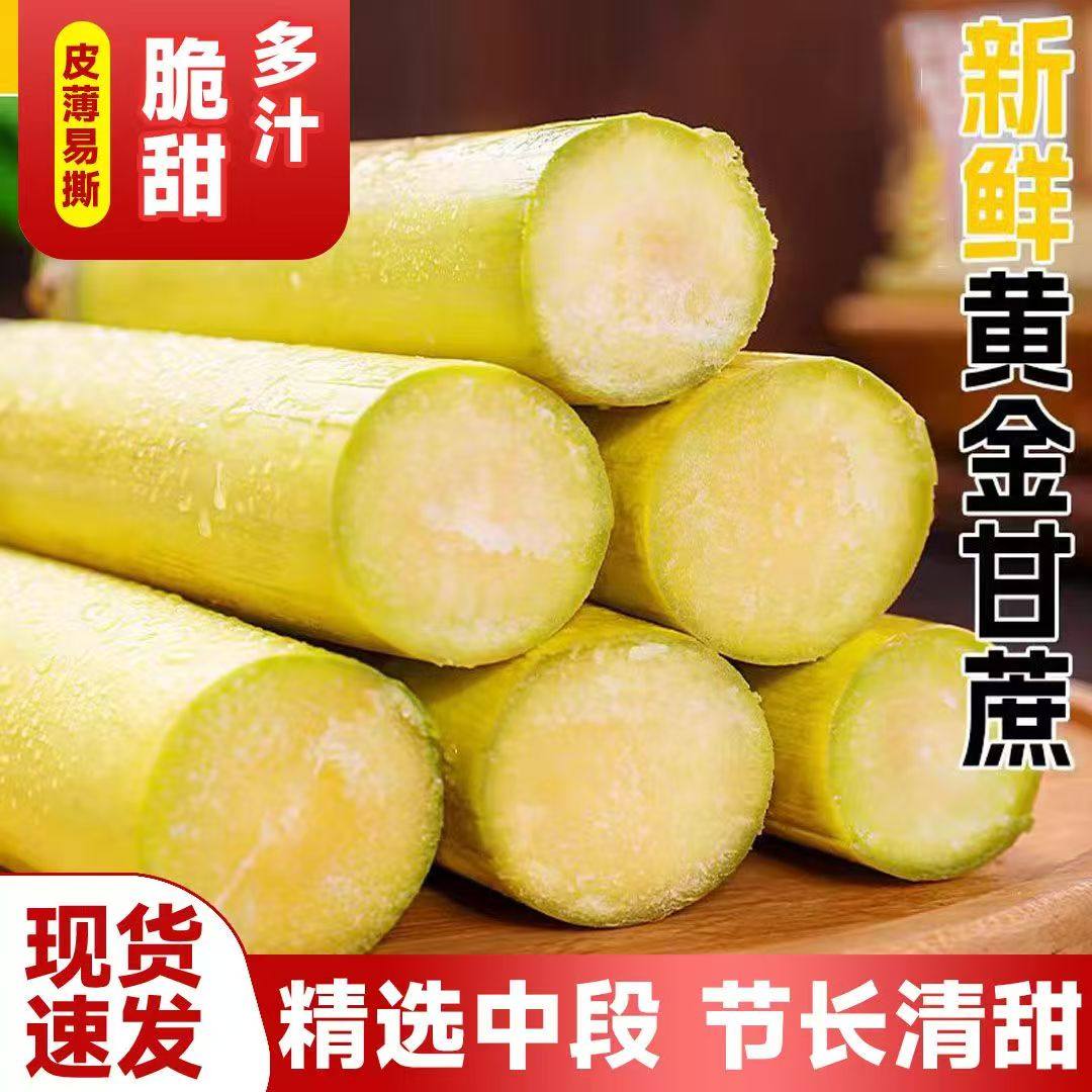 云南黄金甘蔗9斤当季新鲜脆甜黄皮甘蔗中段热带水果正宗特产包邮