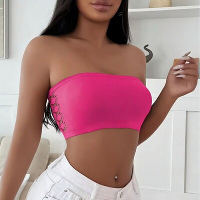 无缝镂空抹胸女士上衣Seamless hollowed outstraplesswomen'stop