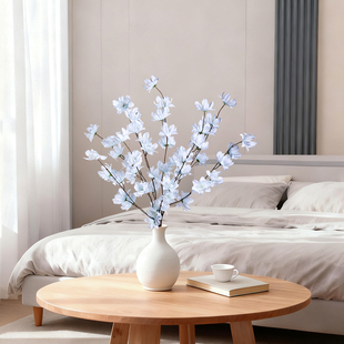 仿真海棠花高枝假花花枝高档餐桌花家居花艺插花摆件室内婚庆装饰