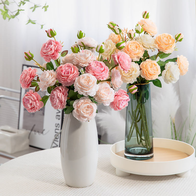 牡丹仿真花绢花室内假花干花玫瑰花花束餐桌花摆设客厅装饰花摆件,家居饰品,仿真花/假花,淘宝优惠券,粉丝福利购,淘宝优惠卷