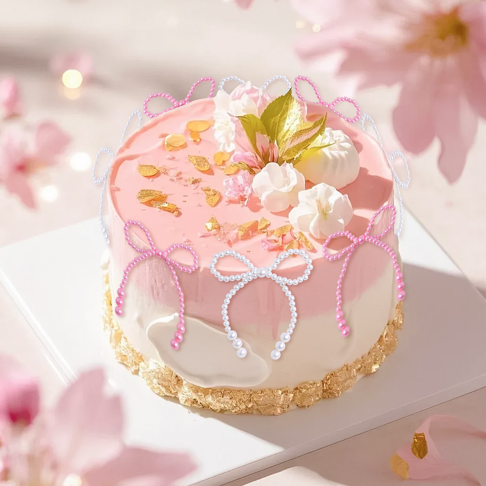 珍珠蝴蝶结蛋糕装饰摆件 礼盒装饰珍珠摆件 情人节仙女风甜品配件,居家布艺,珠子/钻饰/花朵等配饰,淘宝优惠券,粉丝福利购,淘宝优惠卷