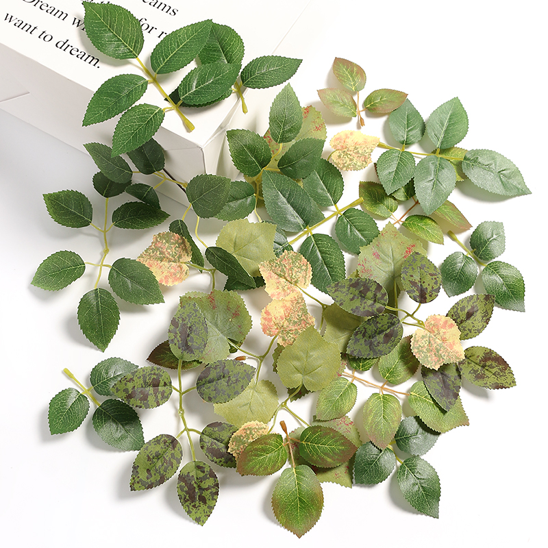 仿真玫瑰花叶绿叶装饰花束配饰