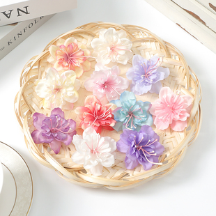 仿真五角玫 假花绢花 DIY手工花环材料 发饰服饰簪花学士帽装饰花