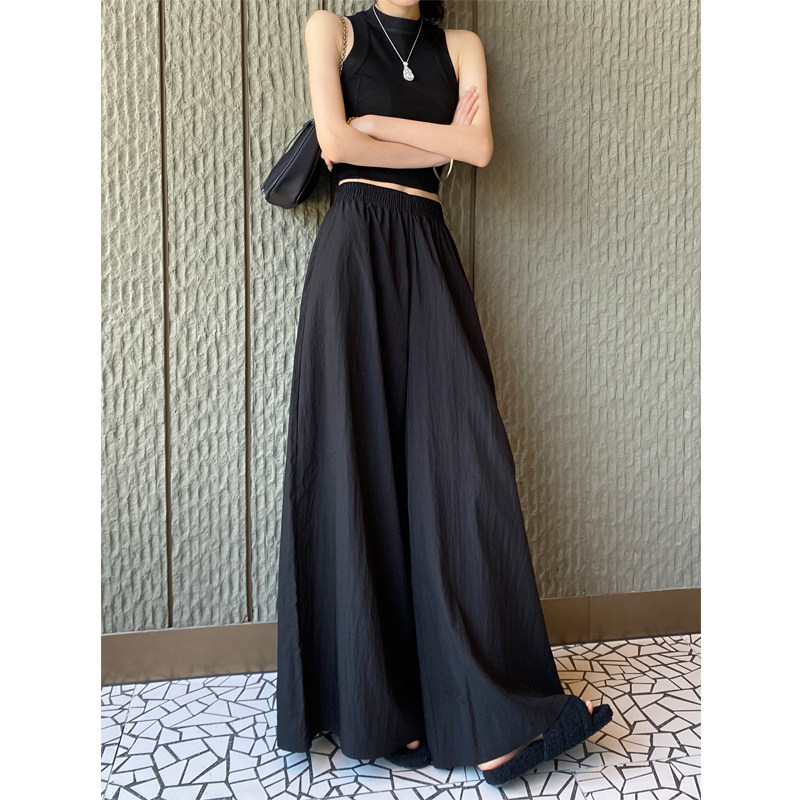 黑色裙裤女夏季2024新款