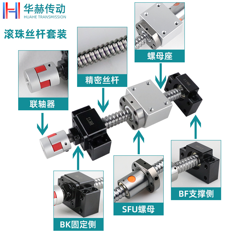 滚珠丝杆套装丝杠螺母全套升降滑台1204 1605 2005 2010导轨模组 标准件/零部件/工业耗材 丝杆 原图主图