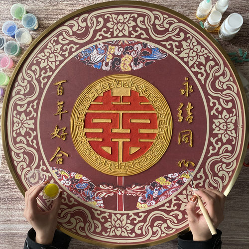 景泰蓝掐丝珐琅画送给结婚朋友