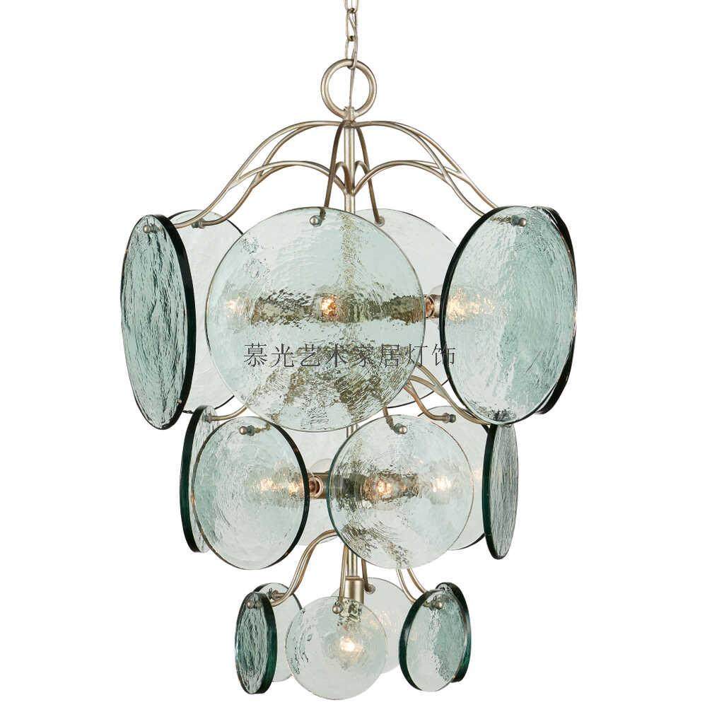 美式复古玻璃吊灯铁艺别墅灯具乡村中古法式客厅餐厅大堂设计师灯,家装灯饰光源,客厅吊灯,淘宝优惠券,粉丝福利购,淘宝优惠卷