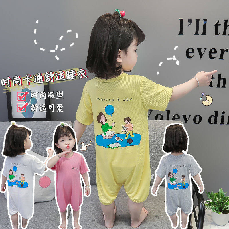 宝宝连体空调服睡衣夏季儿童春季