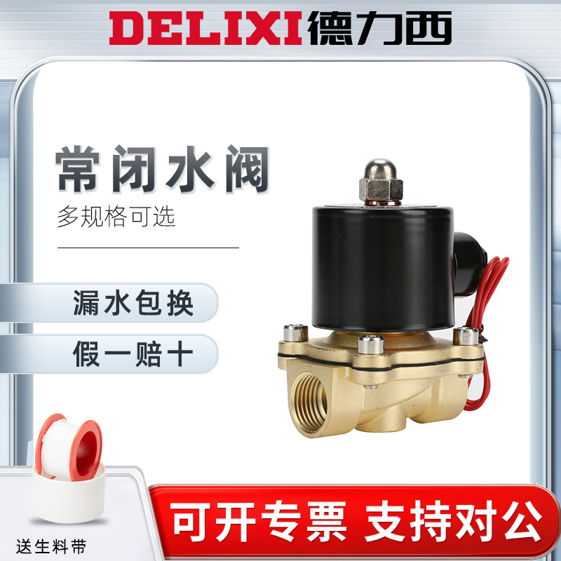 德力西常闭电磁水阀4分1寸220v电动控制阀24v自来水管开关电子阀