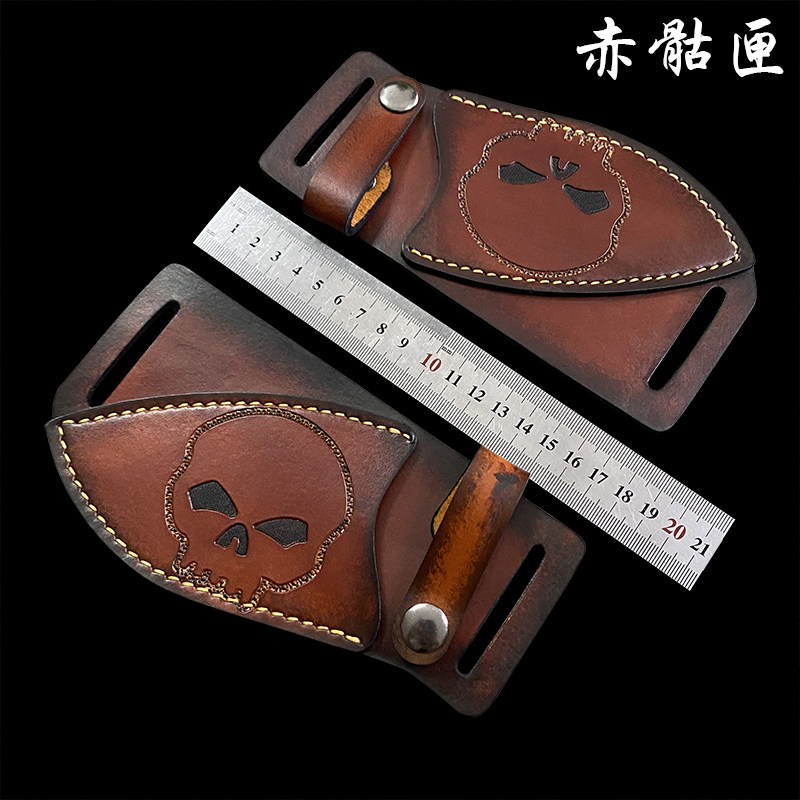 刀苑阁新款牛皮刀套通用型户外防割伤便携式折刀皮套加厚牛皮刀套图片