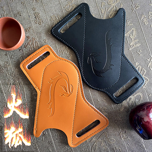 户外旅行真牛皮战术刀套刀鞘收纳工具皮带挂腰包男士折叠钥匙