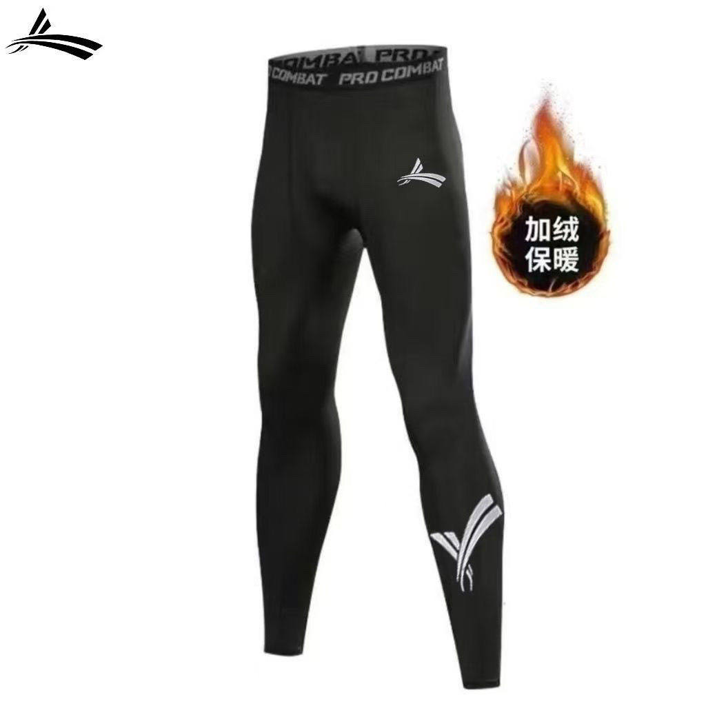 秋冬加绒紧身裤男健服高弹