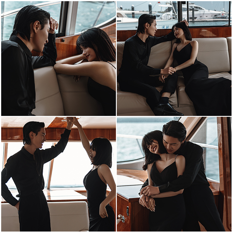 2025年影楼婚纱照新样片情侣海景游艇旅拍主题摄影客片样照630