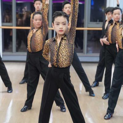 solo舞服男童拉丁舞男孩演出上衣儿童拉丁考级单上衣一件