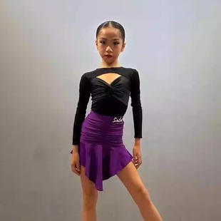 专业表演训练服 子网纱面料分体套装 solo舞服原创款 上衣黑色袖