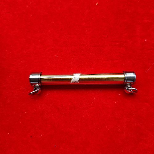 泰国佛牌 福管 龙婆马哈希拉 龙婆济公 2565 黄铜金线福管 双挂