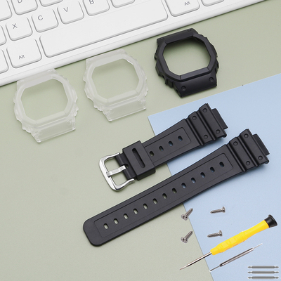 适配卡西欧树脂小方块表壳DW5600SK/BB/MS/GWX5600C/GW-B5600表带