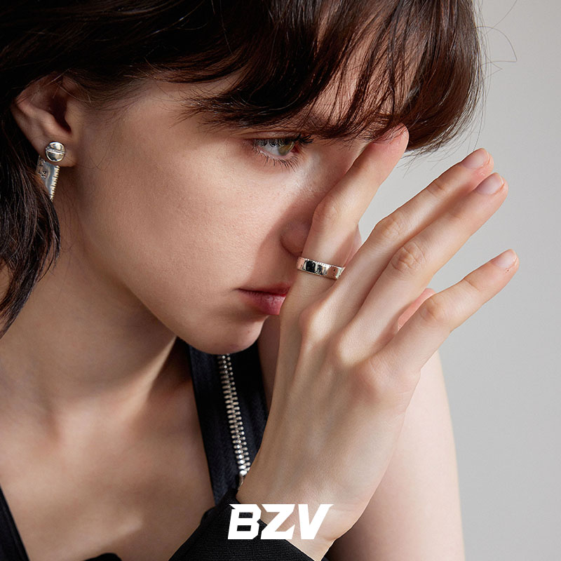 BZV个性尺子S925纯银戒指