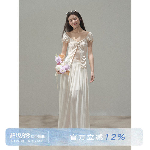 ANNACUTE莱赛尔蕾丝修身T恤