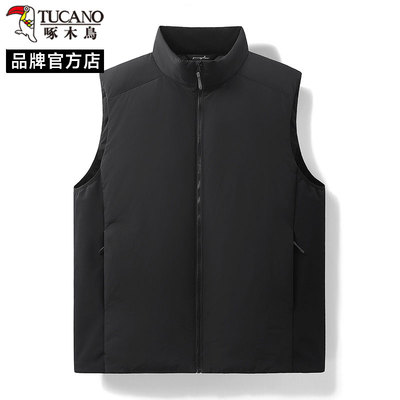 啄木鸟2025新款秋冬新款男士外穿立领外套防风时尚无袖羽绒服马甲