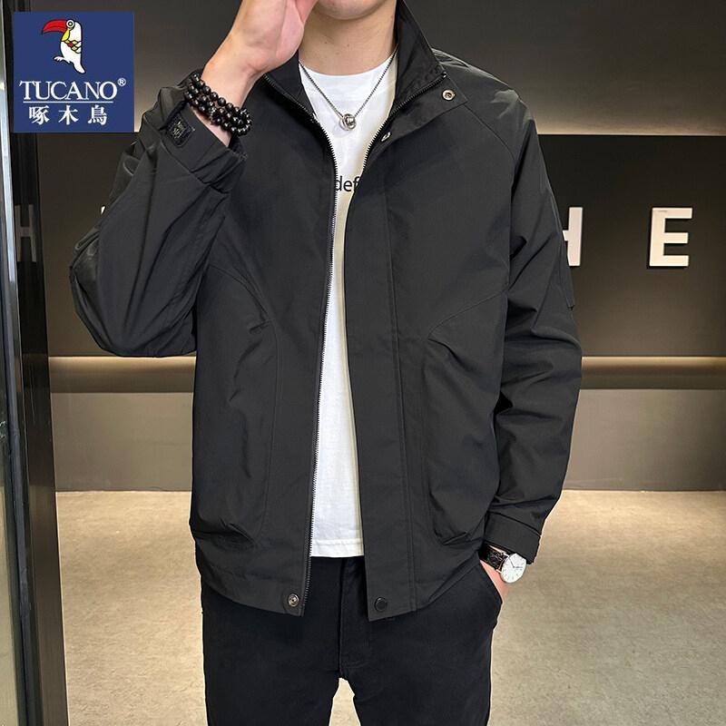啄木鸟上衣男士新款立领2025新款春秋季时尚休闲男装宽松修身外套