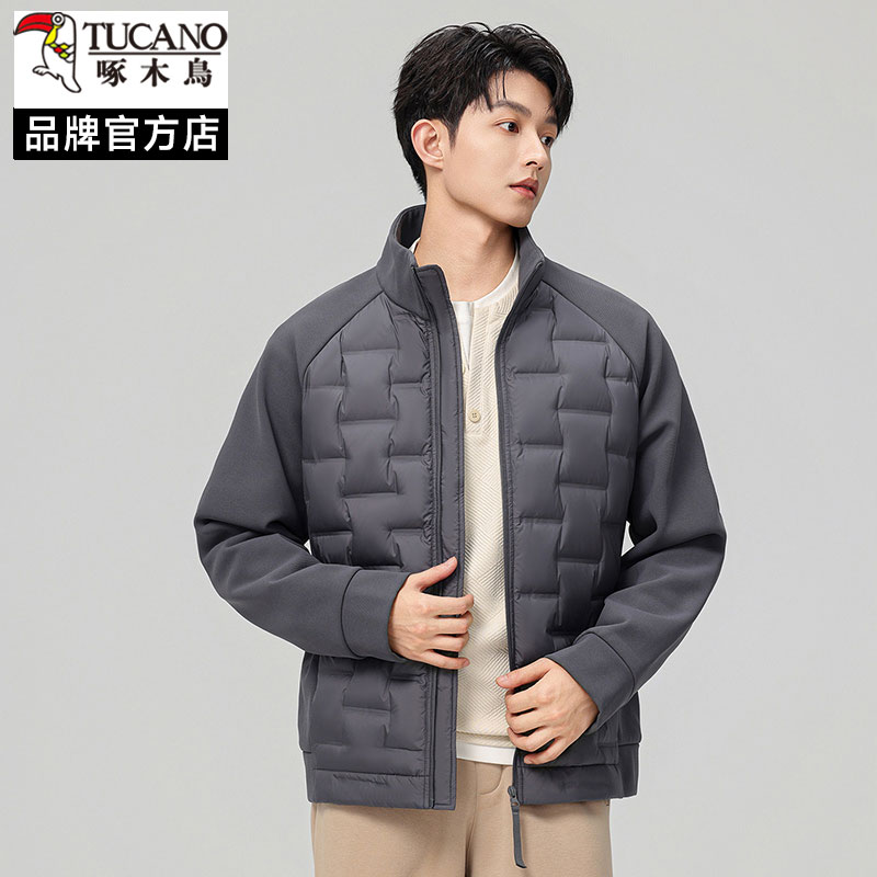 啄木鸟运动风立领羽绒服