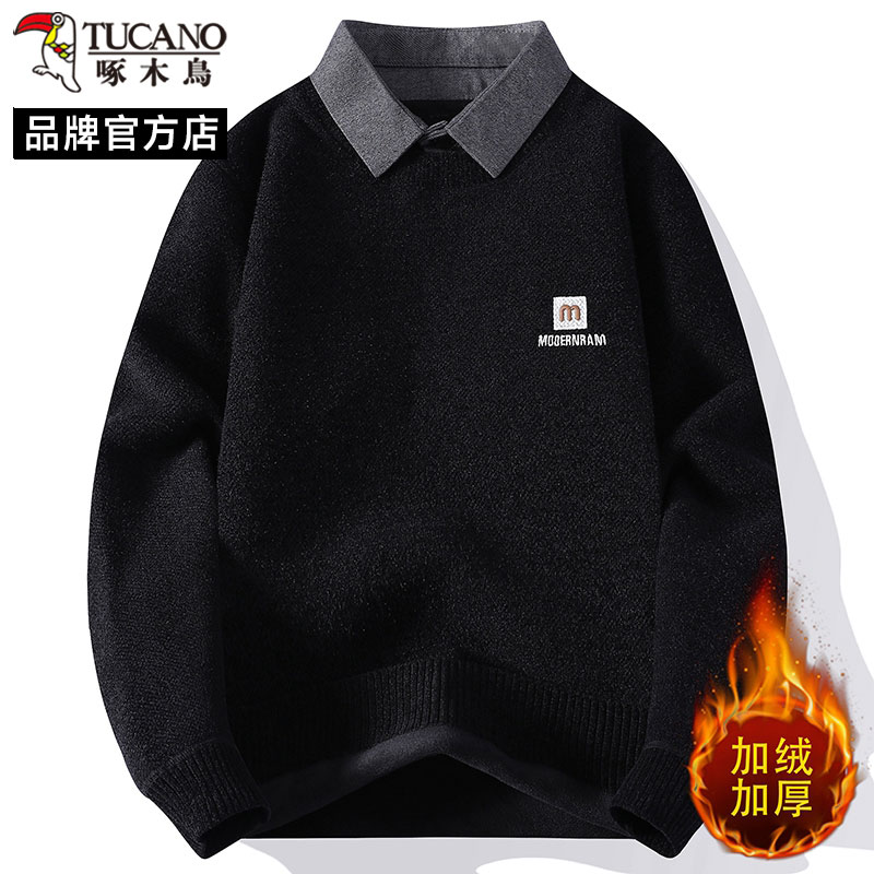 啄木鸟2025新款设计感字母毛衣