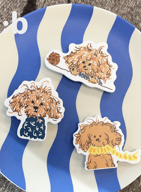 a:b原创潦草小狗系列仿实木支架手机气囊