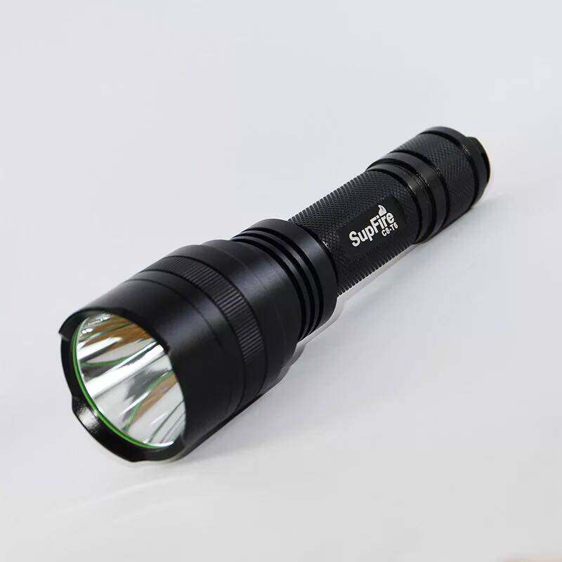 正品supfire神火C8强光手电筒可充电LED远射超亮T6户外骑行家用