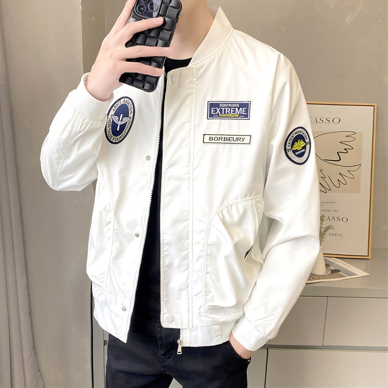 潮牌棒球服外套男士春秋季新款宽松休闲飞行员夹克薄款痞帅上衣潮