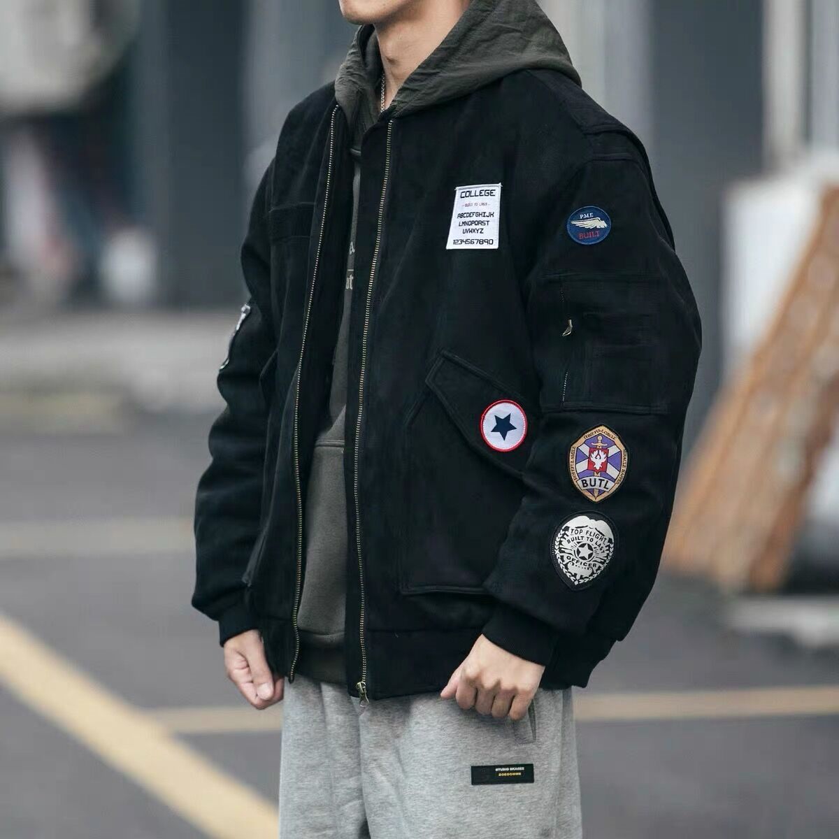 春秋季MA1飞行员夹克男宽松新款潮流棒球服外套美式工装上衣棉服