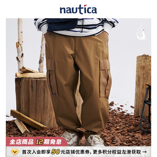 风休闲长裤 日系中性复古宽松工装 nautica白帆 PW3330 官方正品
