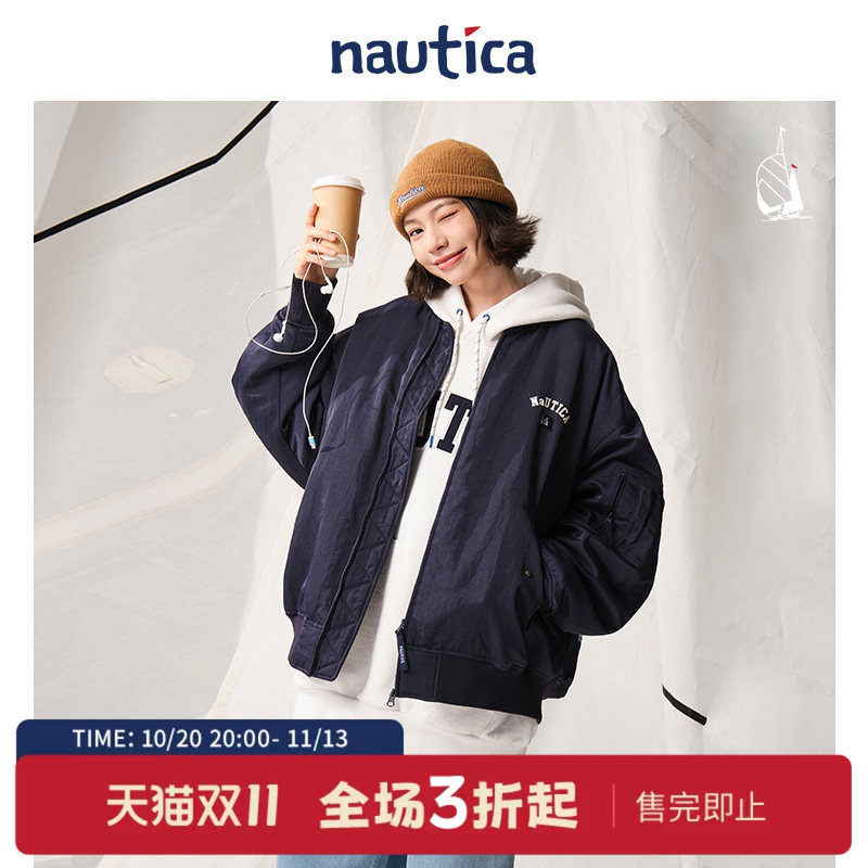 nauticawhitesail棒球领棉衣