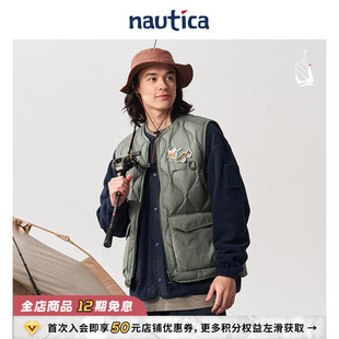 nautica白帆 日系中性户外路亚羽绒背心JW4386 官方正品