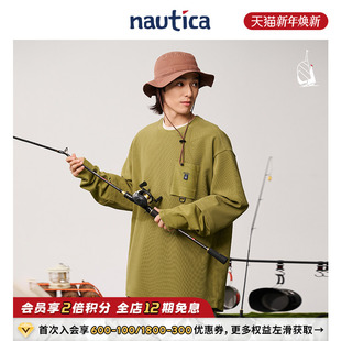 日系中性户外挺阔路亚假两件T恤TW5301 nautica白帆 官方正品