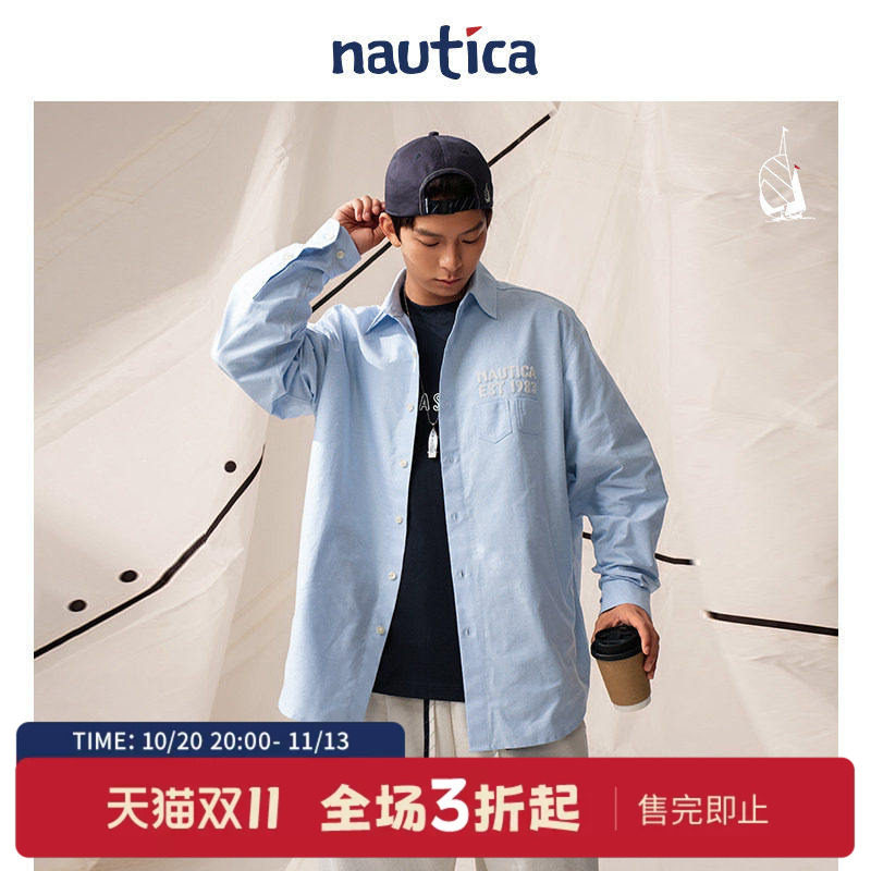 nauticawhitesail长袖衬衫