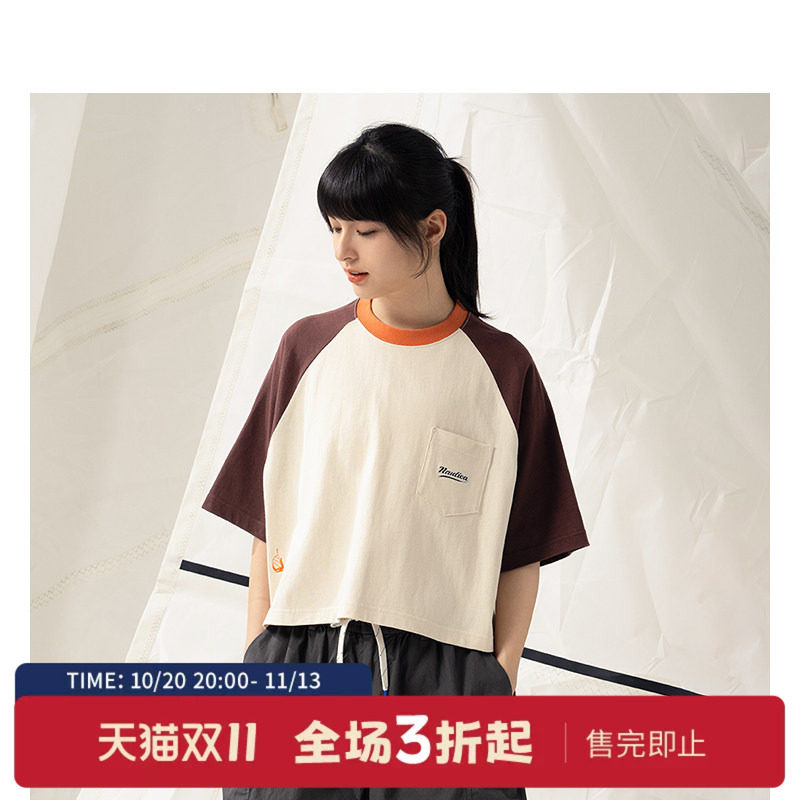 nautica white sail日系休闲百搭女士短款T恤短袖潮