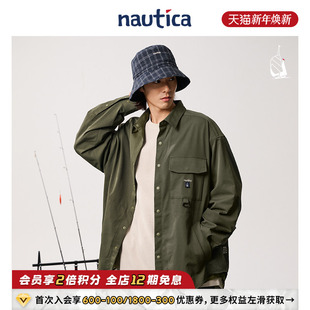 日系中性舒适logo绣花翻领外套WW5304 nautica白帆 官方正品