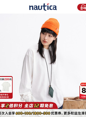 【官方正品】nautica白帆 日系中性纯棉舒适百搭长袖T恤TW3410