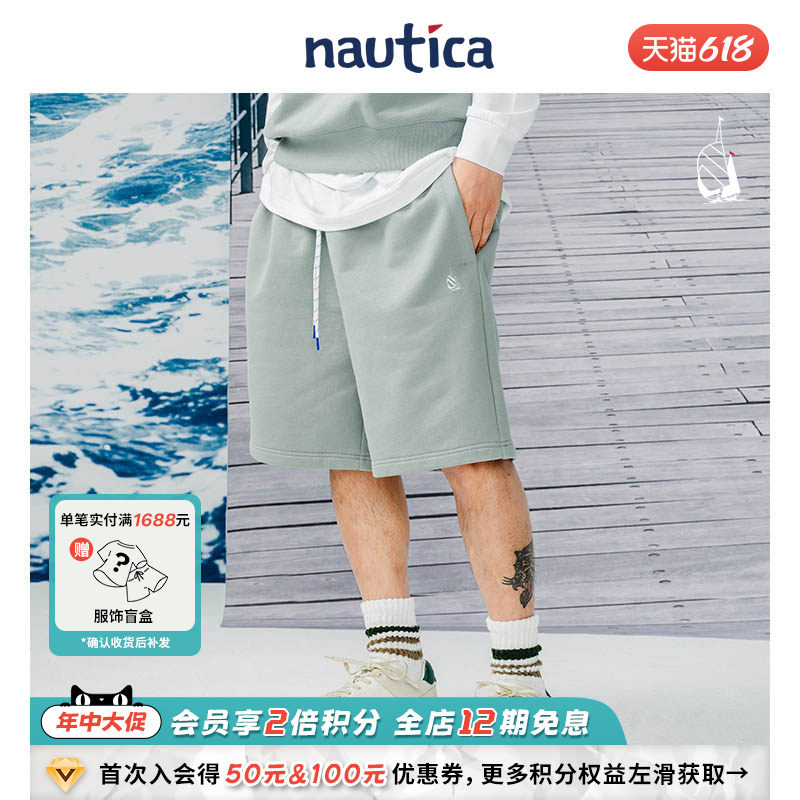 【官方正品】nautica whitesail日系休闲宽松cityboy运动短裤