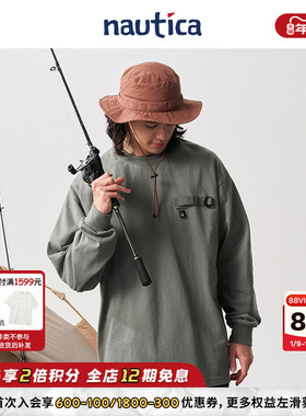 【官方正品】nautica白帆 日系中性户外路亚长袖T恤TW4383