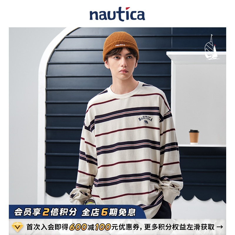 nauticawhitesail长袖圆领T恤