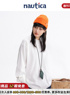 【官方正品】nautica白帆 日系中性纯棉舒适百搭长袖T恤TW3410
