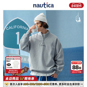 日系情侣学院风宽松半拉链卫衣KW3105 白帆 官方正品 nautica