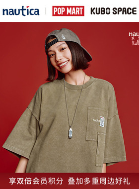 nautica×POPMART泡泡玛特KUBO联名双贴袋短袖圆领T恤PMTW6110