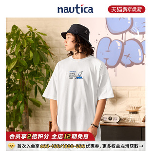 白帆日系无性别简约宽松短袖 nautica 圆领T恤TW3228 官方正品