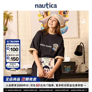 nautica白帆×爆尼膏日系无性别宽松圆领T恤BGTW3233 联名限量