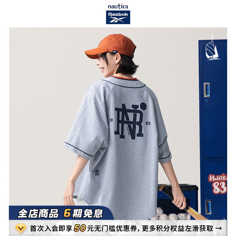 【明星同款】nautica×reebok联名日系网球印花短袖T恤